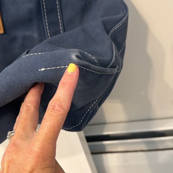 L. L. Bean canvas/denim leather tote bag Maine - Picture 7 of 12